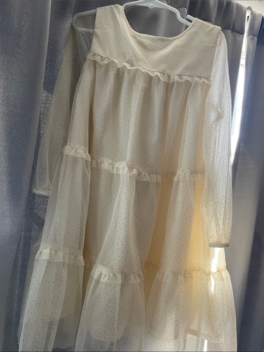 Carter's Cream Sparkle Tiered Tulle Dress